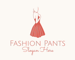 Lady Red Dress Fashion  logo design