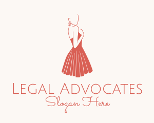 Human - Lady Red Dress Fashion logo design