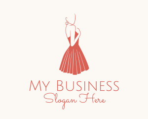 Lady Red Dress Fashion  logo design