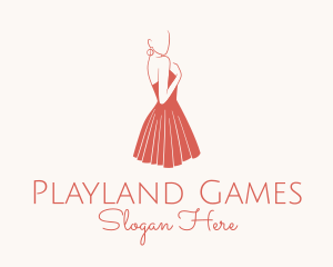 Wine Red - Lady Red Dress Fashion logo design