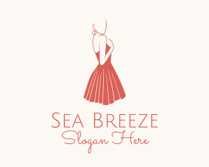 Lady Red Dress Fashion  logo design