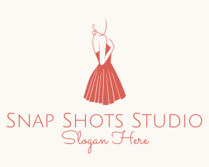 Fashion Designer - Lady Red Dress Fashion logo design