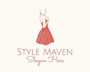 Fashionista - Lady Red Dress Fashion logo design