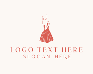 Fashion - Lady Red Dress Fashion logo design