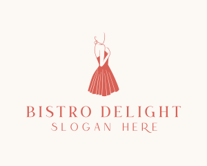 Lady Red Dress Fashion  logo design