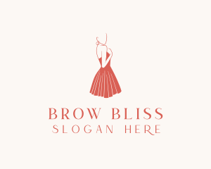 Lady Red Dress Fashion  logo design