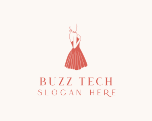 Lady Red Dress Fashion  logo design