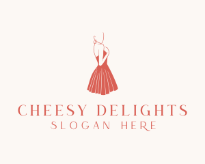 Lady Red Dress Fashion  logo design