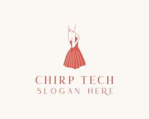 Lady Red Dress Fashion  logo design