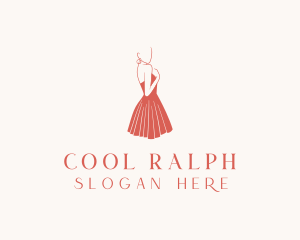 Lady Red Dress Fashion  logo design