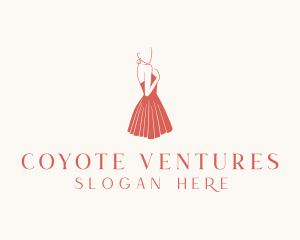 Lady Red Dress Fashion  logo design