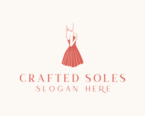 Lady Red Dress Fashion  logo design