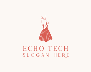 Lady Red Dress Fashion  logo design