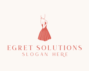 Lady Red Dress Fashion  logo design