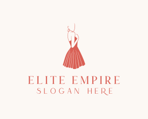 Lady Red Dress Fashion  logo design