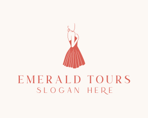 Lady Red Dress Fashion  logo design