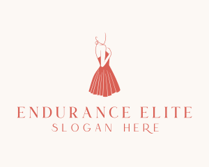 Lady Red Dress Fashion  logo design