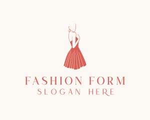 Lady Red Dress Fashion  logo design