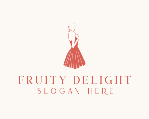 Lady Red Dress Fashion  logo design