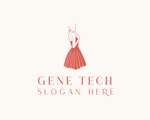 Lady Red Dress Fashion  logo design