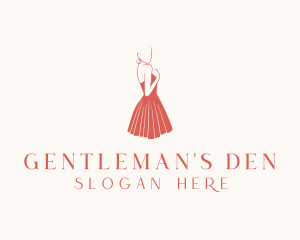 Lady Red Dress Fashion  logo design