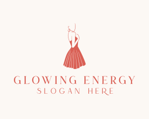 Lady Red Dress Fashion  logo design