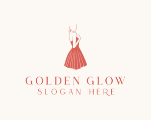 Lady Red Dress Fashion  logo design