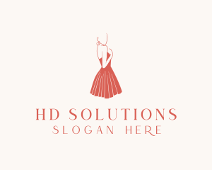 Lady Red Dress Fashion  logo design