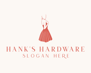 Lady Red Dress Fashion  logo design