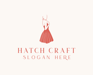 Lady Red Dress Fashion  logo design