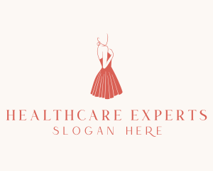 Lady Red Dress Fashion  logo design