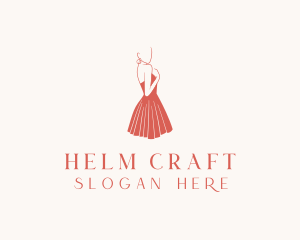 Lady Red Dress Fashion  logo design