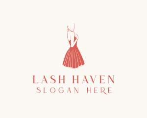 Lady Red Dress Fashion  logo design