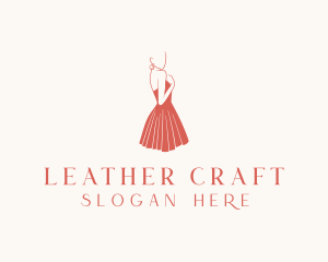 Lady Red Dress Fashion  logo design