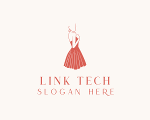 Lady Red Dress Fashion  logo design