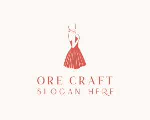 Lady Red Dress Fashion  logo design