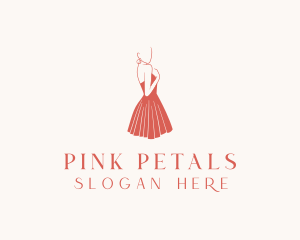 Lady Red Dress Fashion  logo design