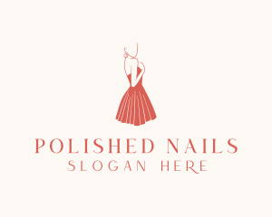 Lady Red Dress Fashion  logo design