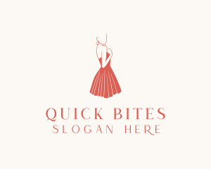 Lady Red Dress Fashion  logo design