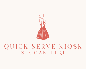 Lady Red Dress Fashion  logo design