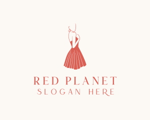 Lady Red Dress Fashion  logo design