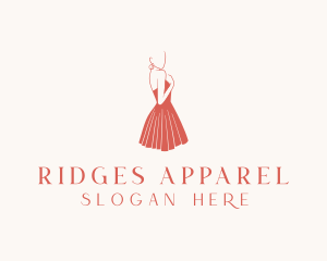 Lady Red Dress Fashion  logo design