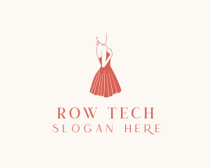 Lady Red Dress Fashion  logo design