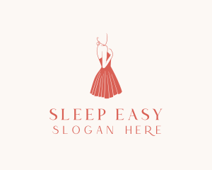 Lady Red Dress Fashion  logo design