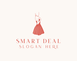 Lady Red Dress Fashion  logo design