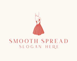 Lady Red Dress Fashion  logo design