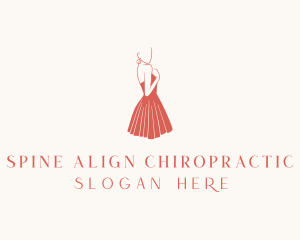 Lady Red Dress Fashion  logo design