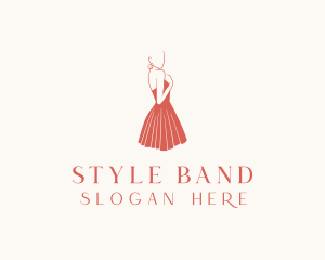 Lady Red Dress Fashion  logo design