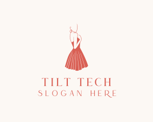 Lady Red Dress Fashion  logo design