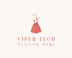 Lady Red Dress Fashion  logo design